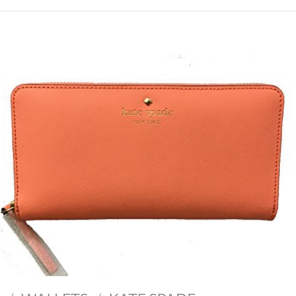 Kate Spade Mikas Pond Lacey Zip Wallet- Guava